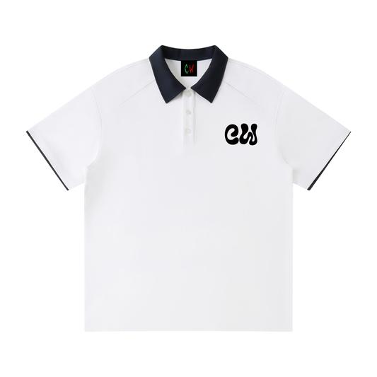 CW - Contrast Collar Raglan Polo Shirt