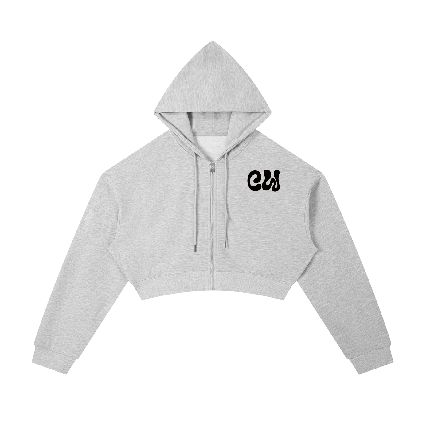 CW for HER - Essential Cropped Zip-Up Hoodie