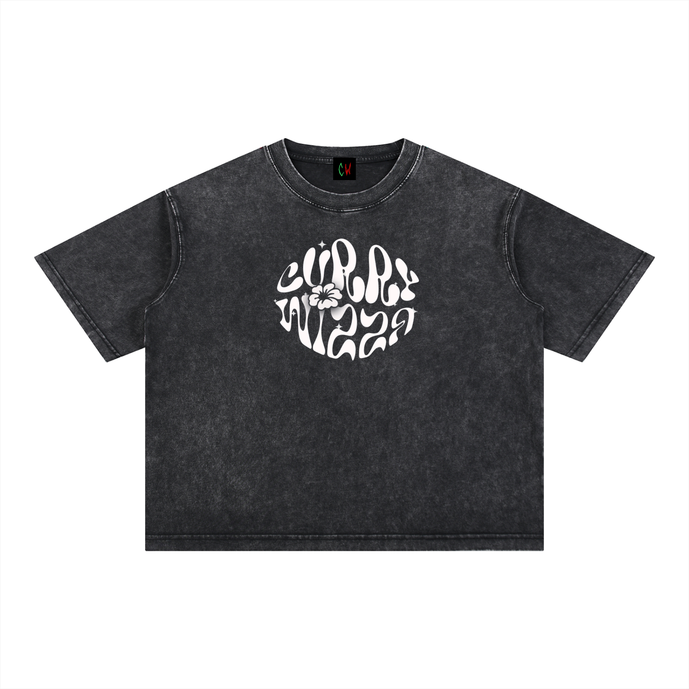 CURRY WIZZA - Mineral Wash Boxy Cotton T-Shirt