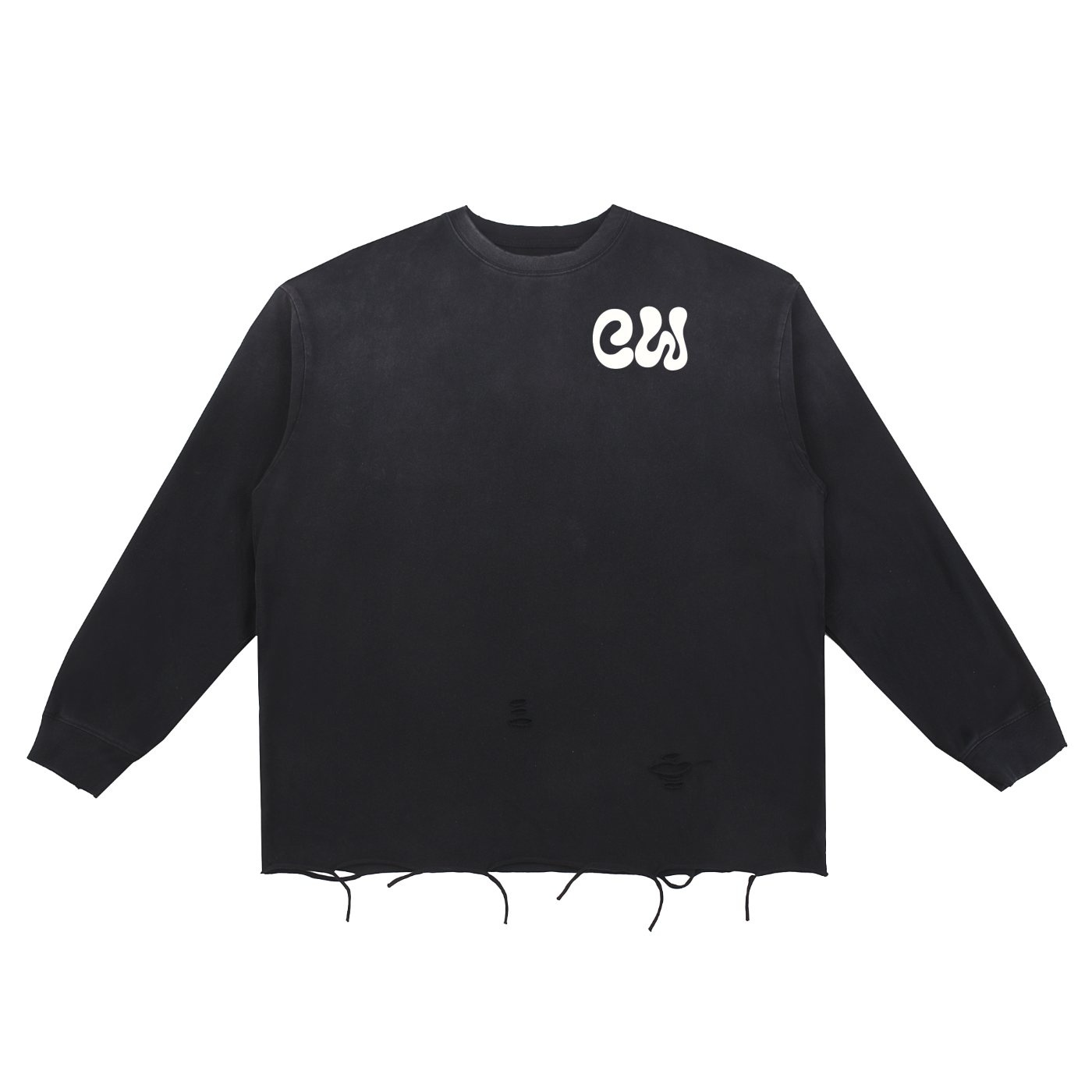 CW - Snow Wash Raw Edge Cotton T-Shirt