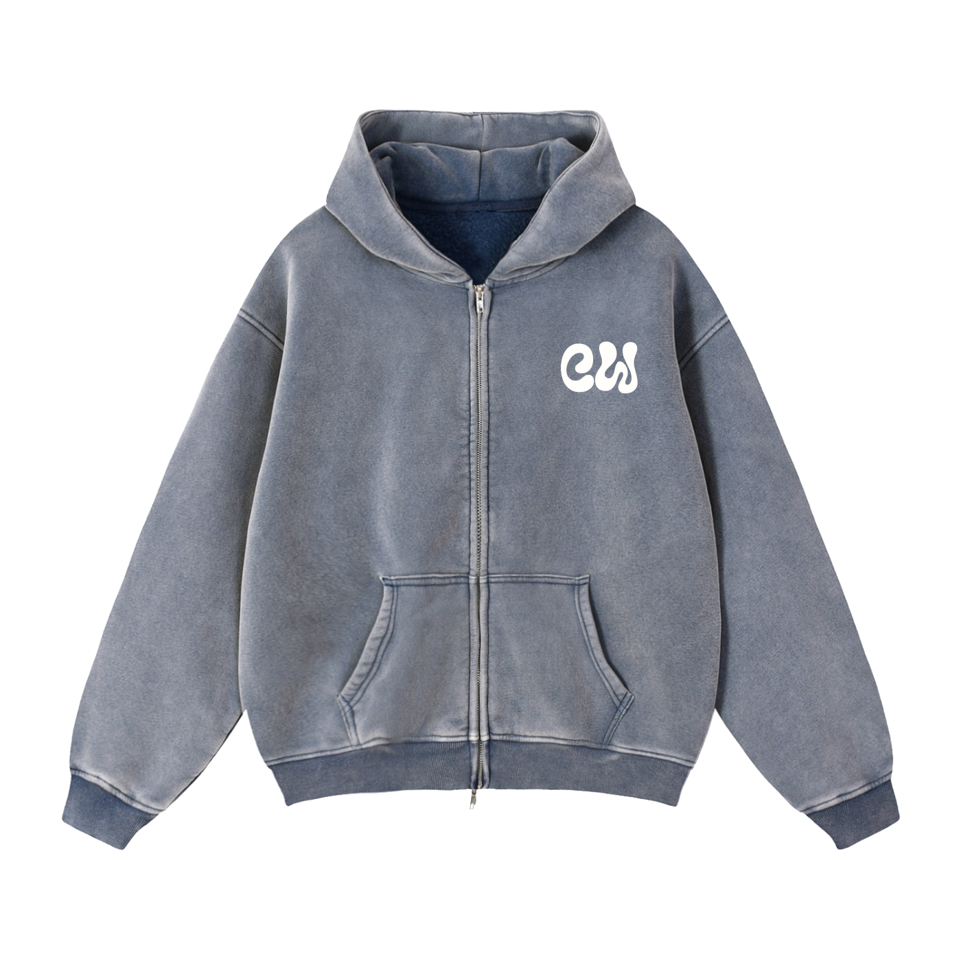 CURRY WIZZA - Zip-Through Boxy Fleece Hoodie