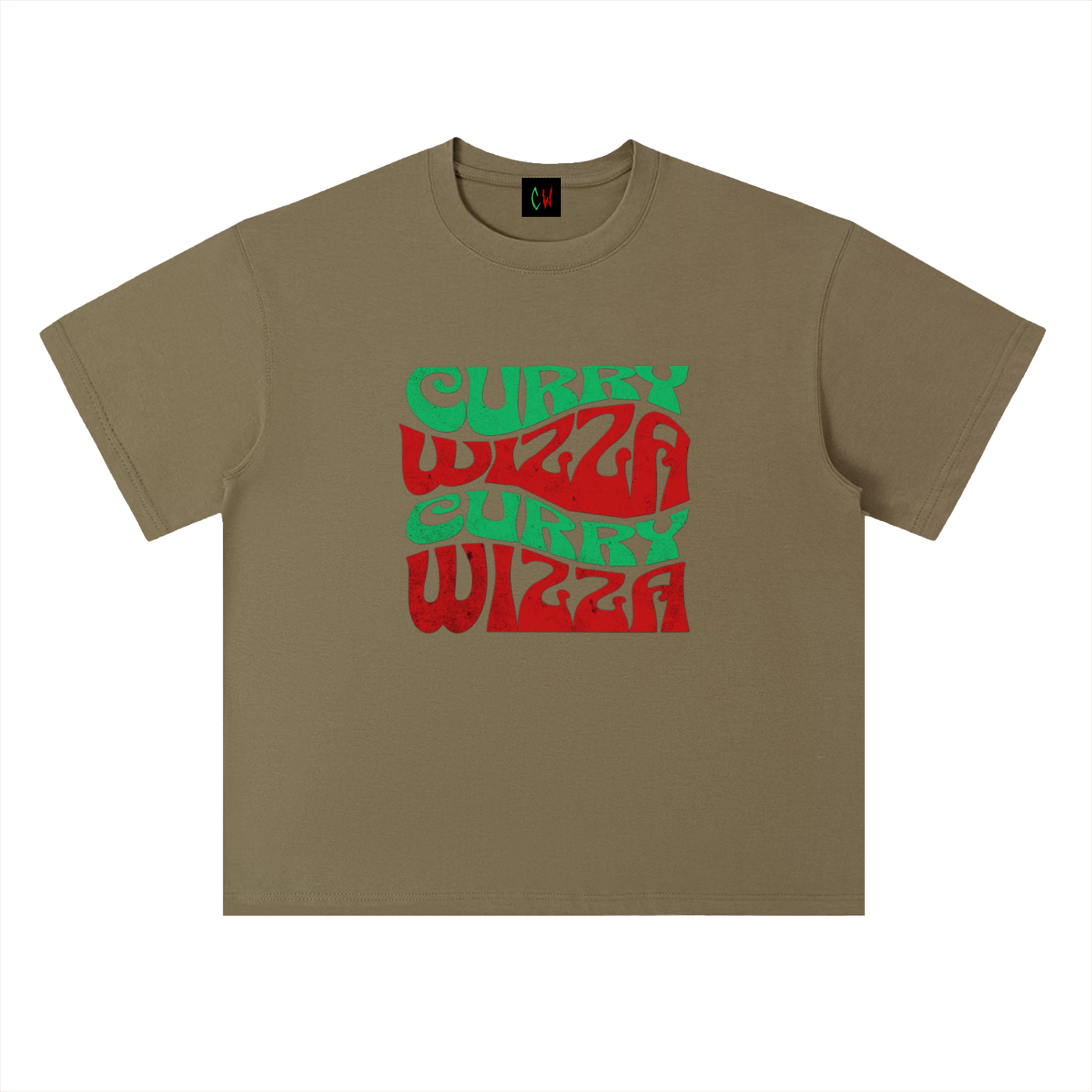CURRY WIZZA -Heavyweight Drop Shoulder Cotton T-Shirt