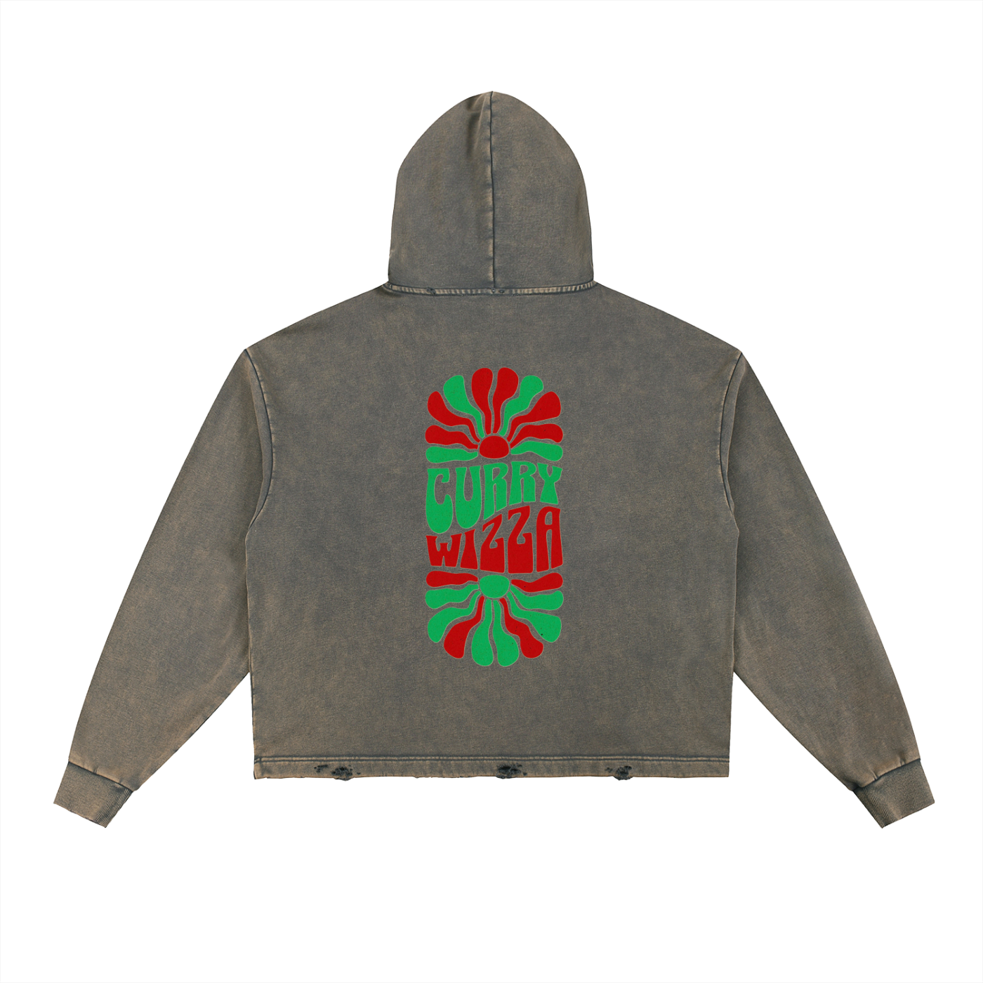 CW - Vintage Washed Frayed-Hem Hoodie