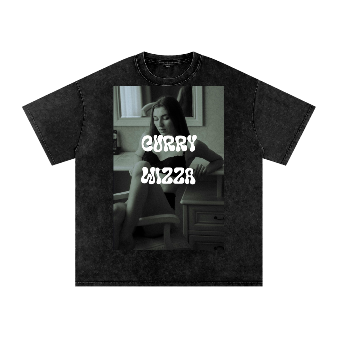 CURRY WIZZA - Snow Washed Oversized Cotton T-Shirt
