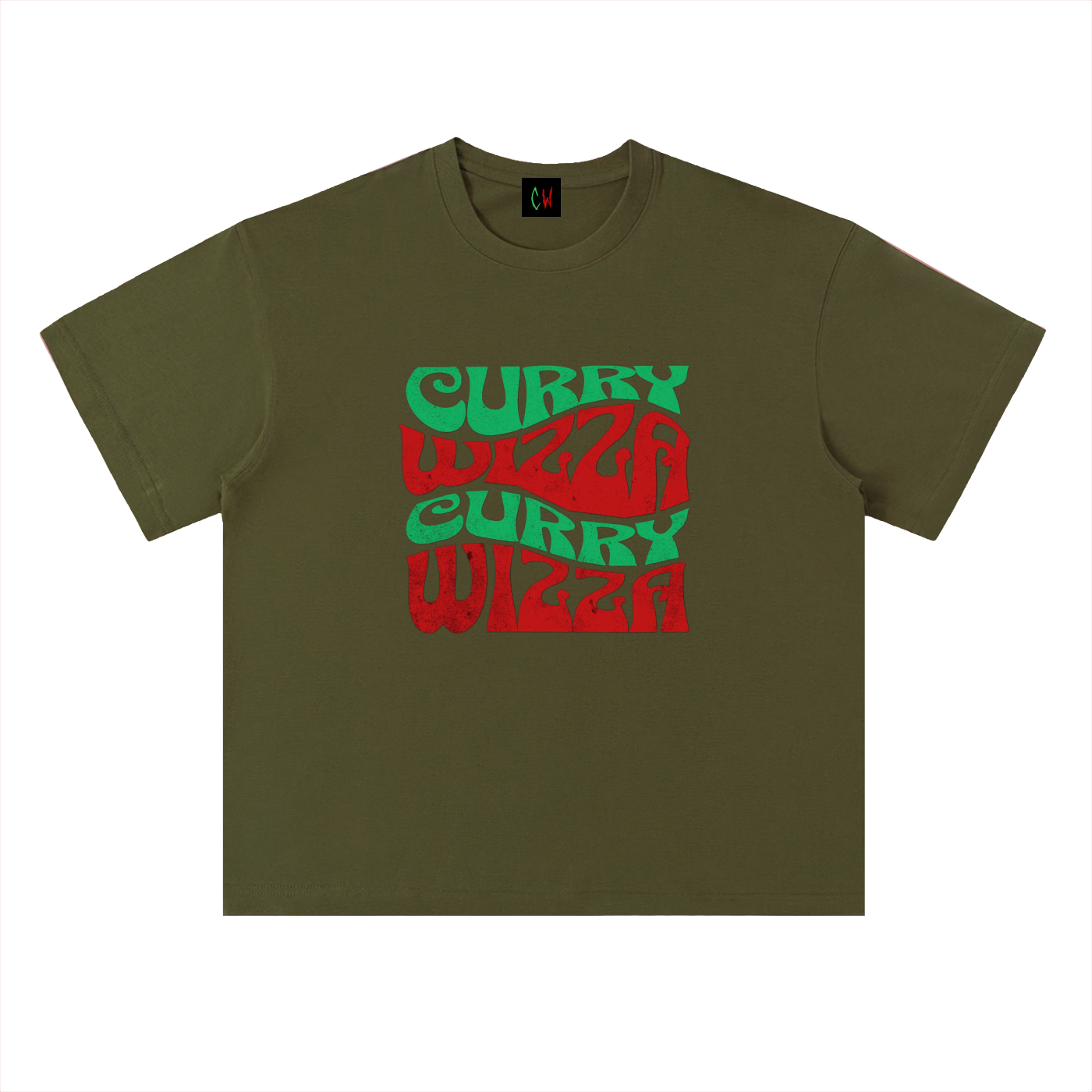 CURRY WIZZA -Heavyweight Drop Shoulder Cotton T-Shirt