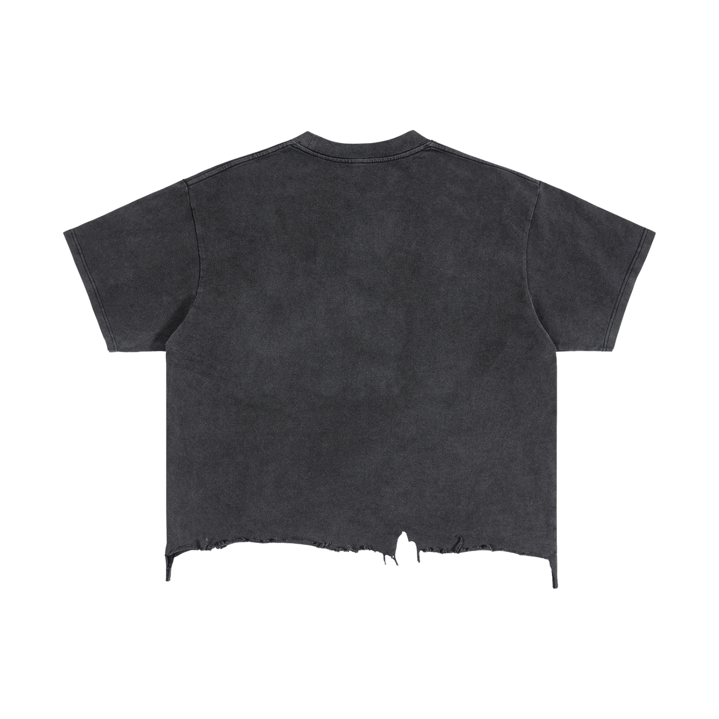 CURRY WIZZA - Vintage Wash Boxy Distressed Hem T-Shirt