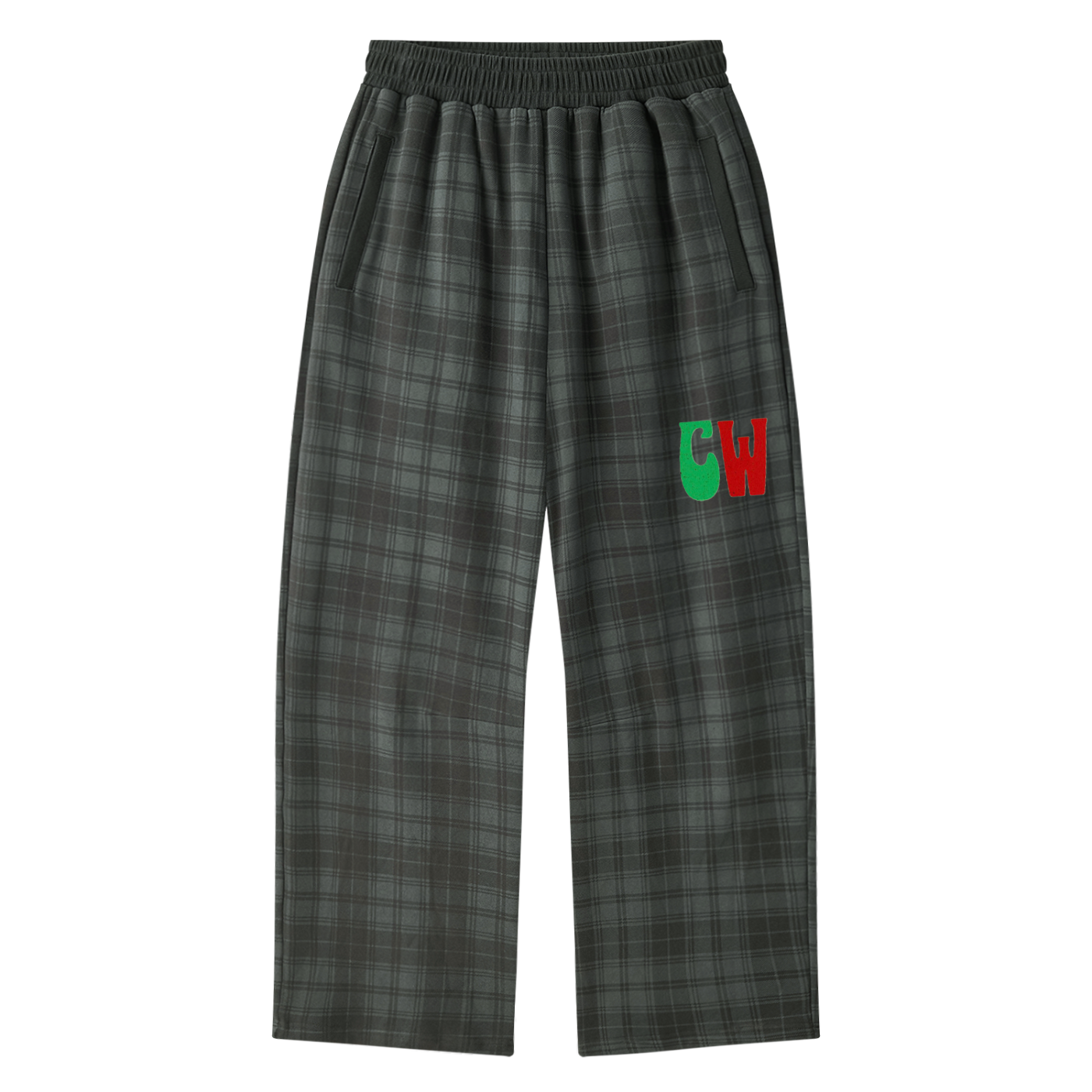 CW - Unisex Plaid Straight Leg Pants