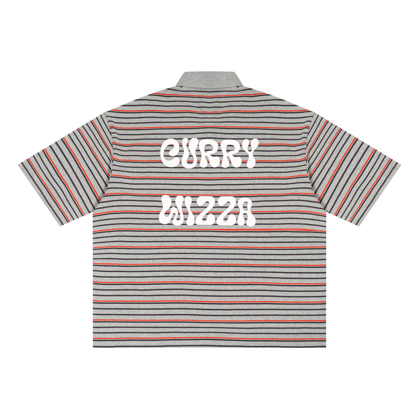 CW - Unisex Striped Boxy Collared Polo Shirt