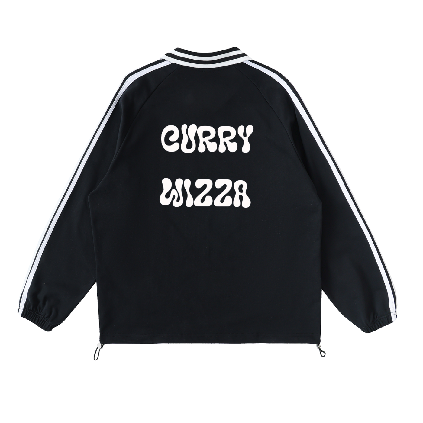CW - Contrast Striped Lapel Collar Sweatshirt