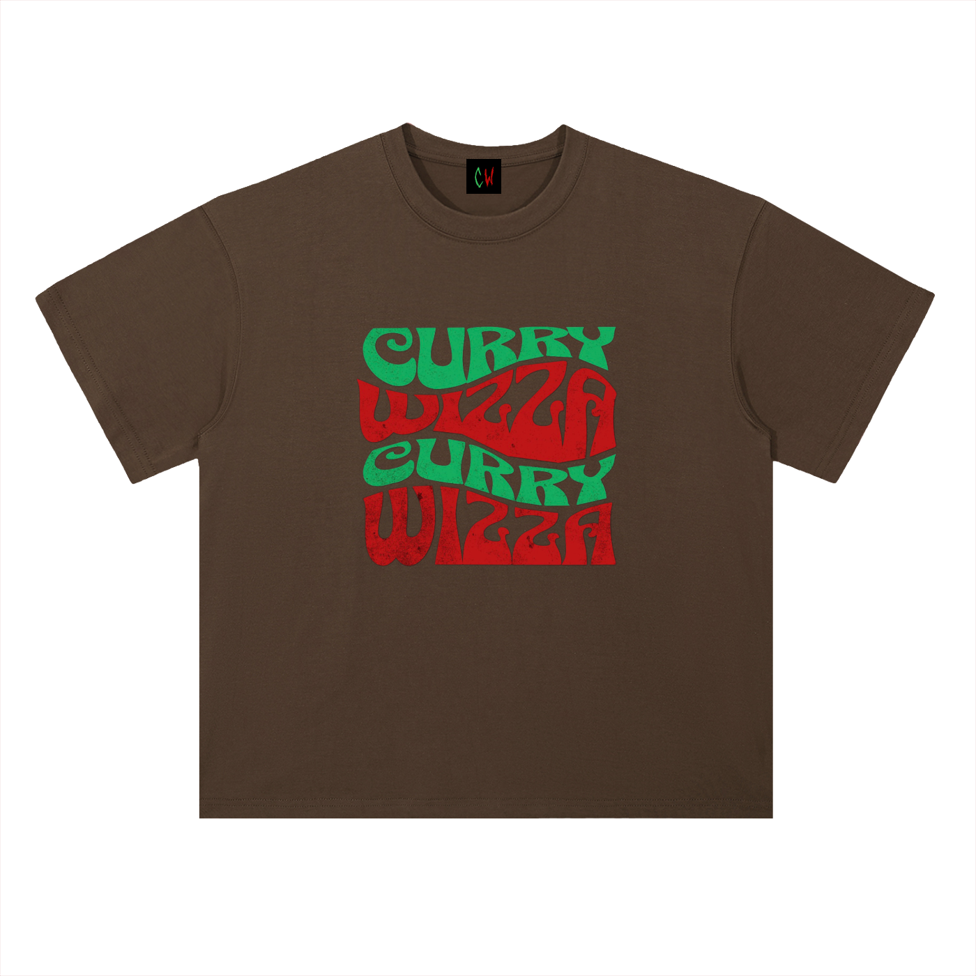 CURRY WIZZA -Heavyweight Drop Shoulder Cotton T-Shirt