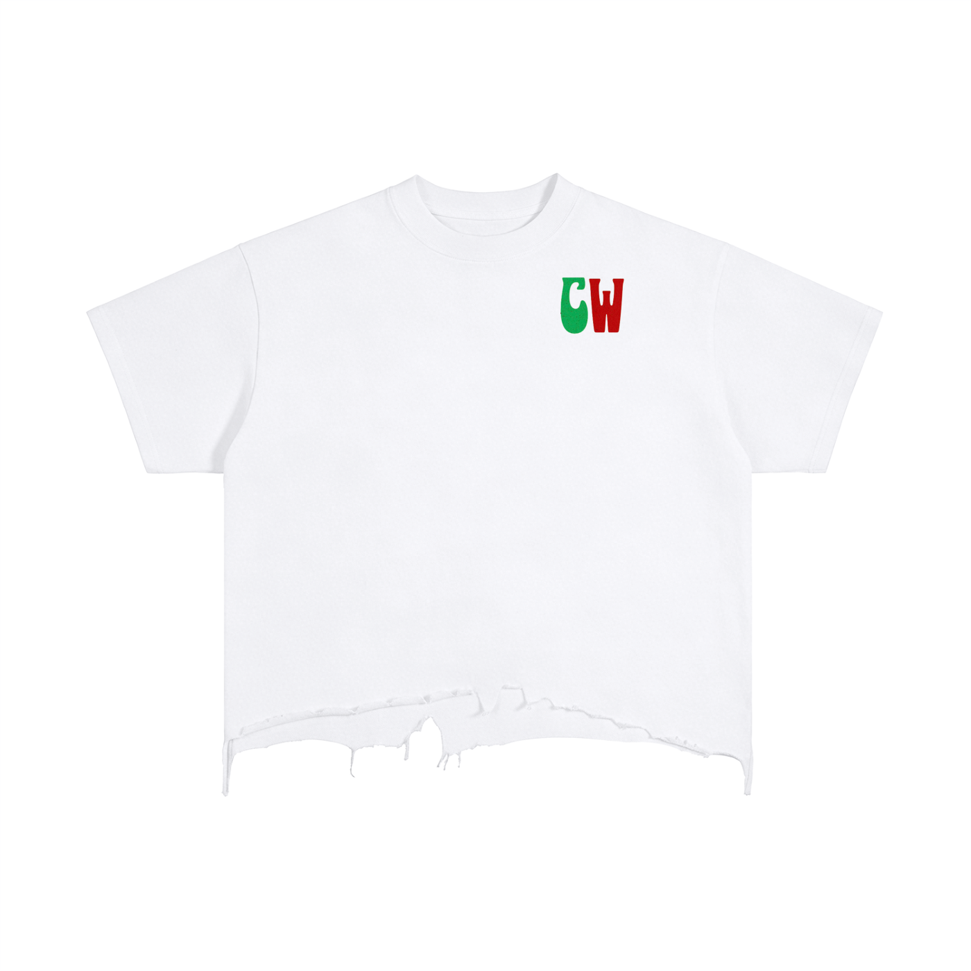 CW - Vintage Wash Boxy Distressed Hem T-Shirt