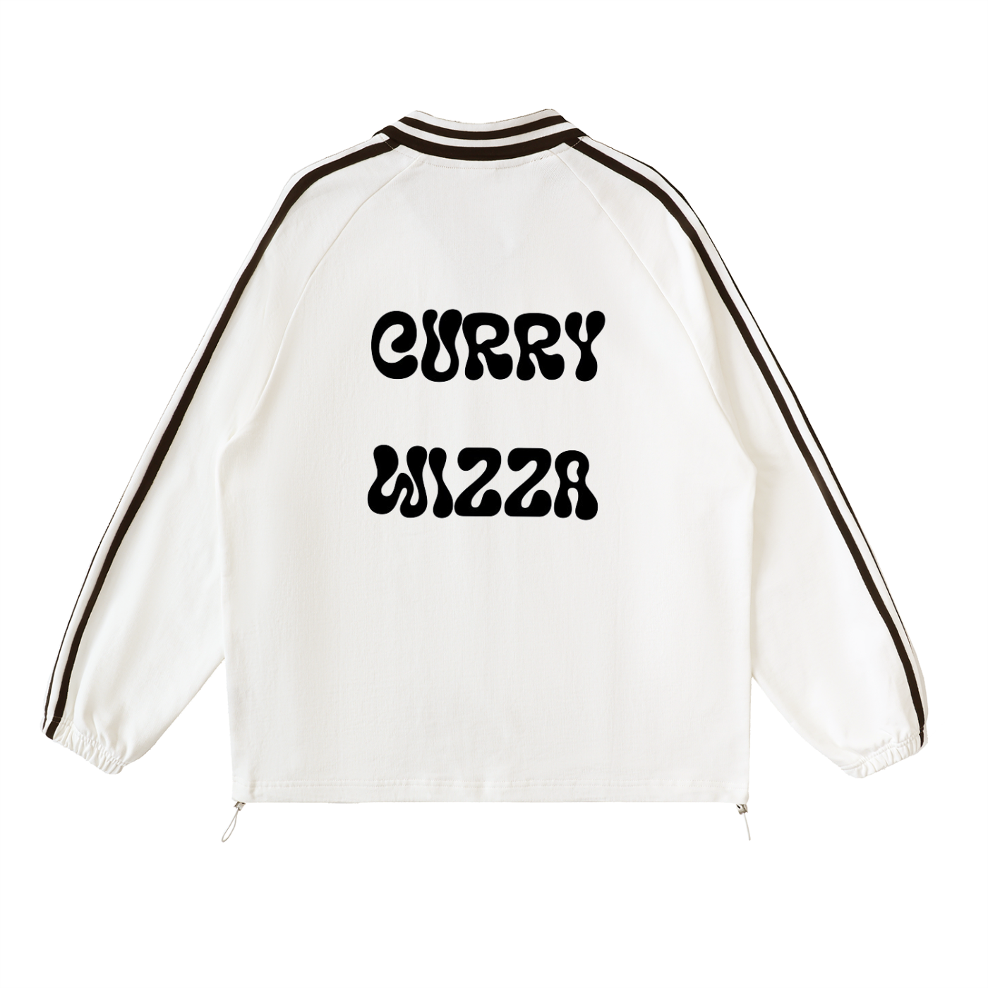 CW - Contrast Striped Lapel Collar Sweatshirt