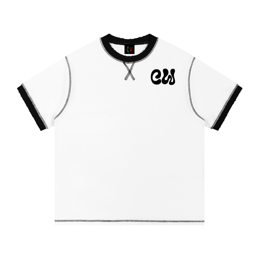 CW - Contrast-Stitched Cotton T-Shirt
