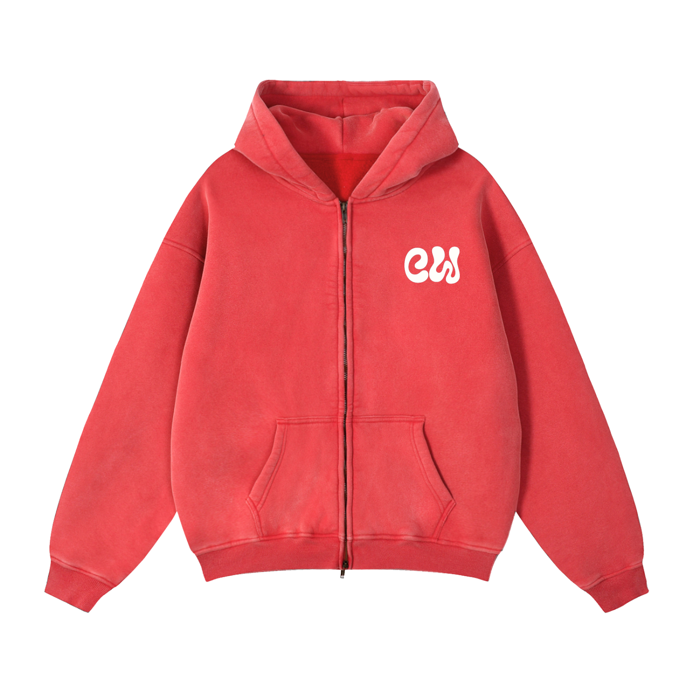 CURRY WIZZA - Zip-Through Boxy Fleece Hoodie