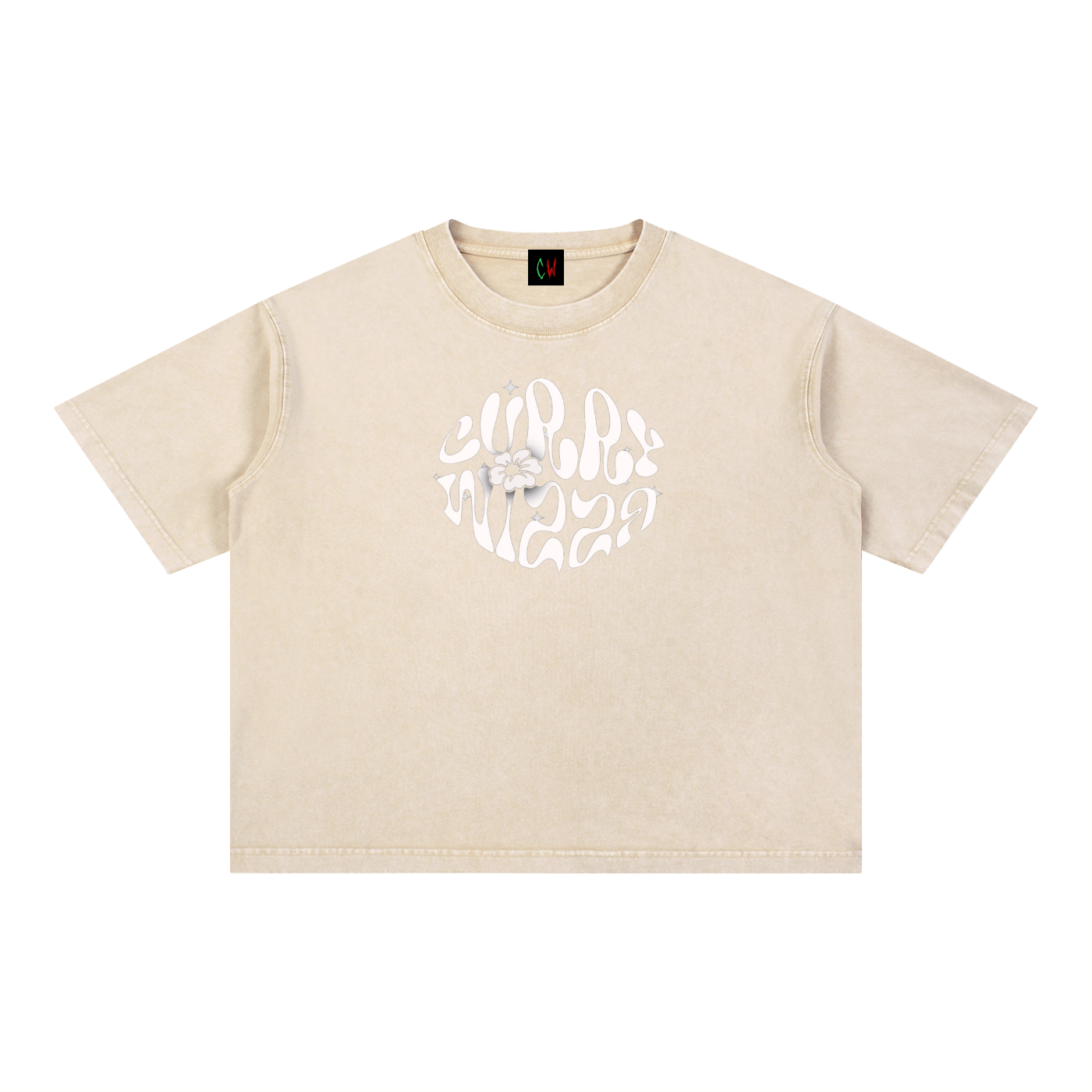 CURRY WIZZA - Mineral Wash Boxy Cotton T-Shirt