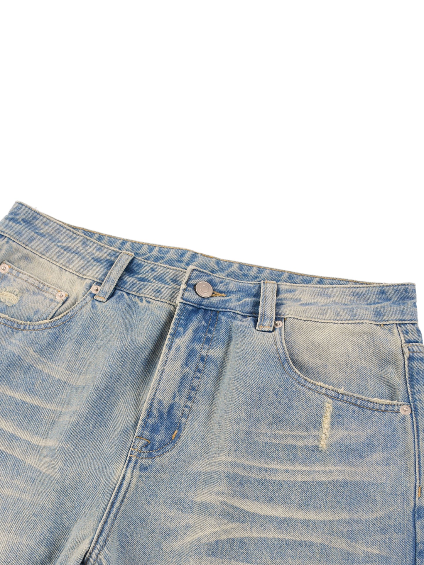 CW - Sun Fade Raw Hem Denim Jeans